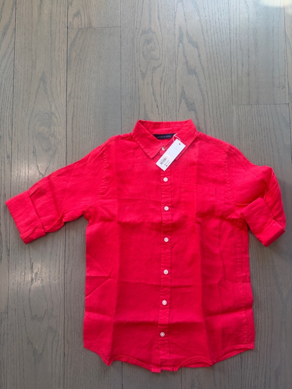 Janie and Jack Linen Red Button-Down Shirt